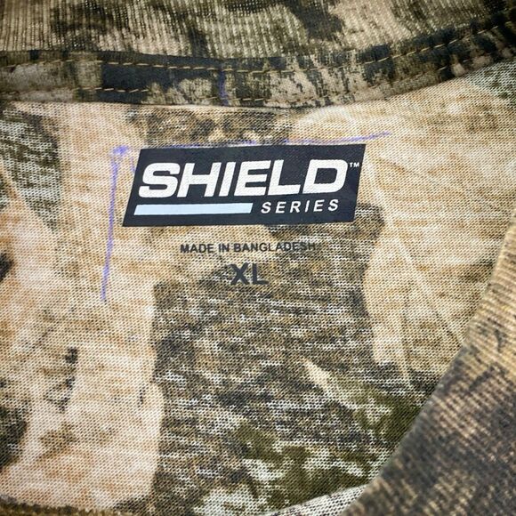 Mossy Oak Camo Print Long Sleeve T Shirt Youth XL Tree Bark Shield Hunting - Picture 7 of 12
